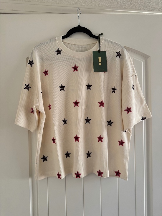 Daily Drills Other - Daily Drills Thermal Sleep Set Cream Stars Micro SHIRT TOP ONLY XS/S NWT Pajama